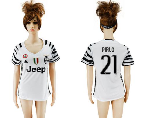 Women's Juventus #21 Pirlo Sec Away Soccer Club Jersey - Click Image to Close